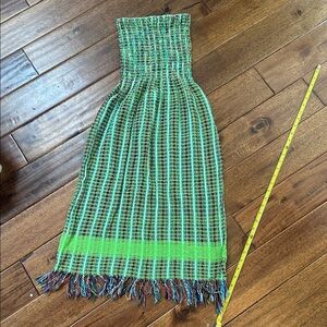 Green and Brown Patterned Maxi Skirt or dress